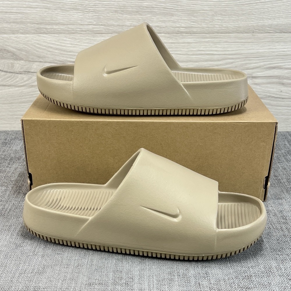 Nike Calm Slide Khaki Brown Comfortable Outdoor Slides FD4116-201 Men's Size 11